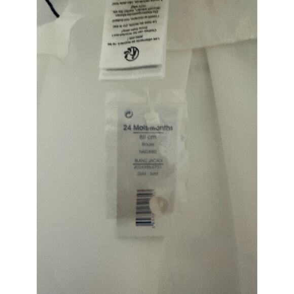 Jacadi Blanc Blouse POUMBIS NWT 6M36M quality fabric Paris baby girl clothes - Picture 2 of 5